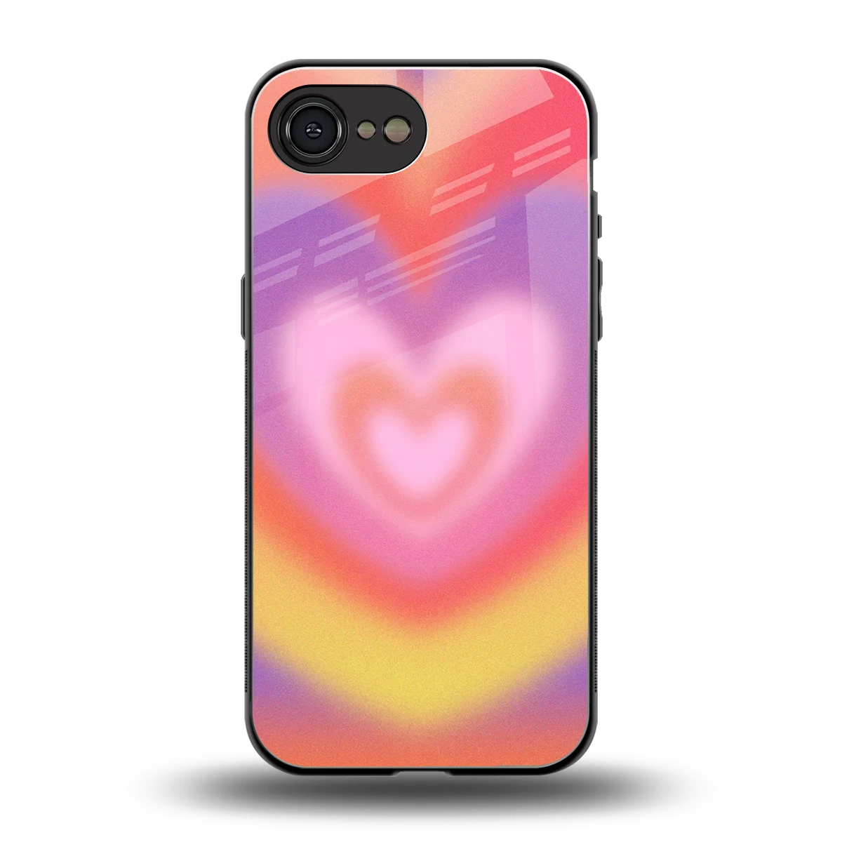 Y2K Rainbow Hearts back phone cover | glass case for iphone 16e