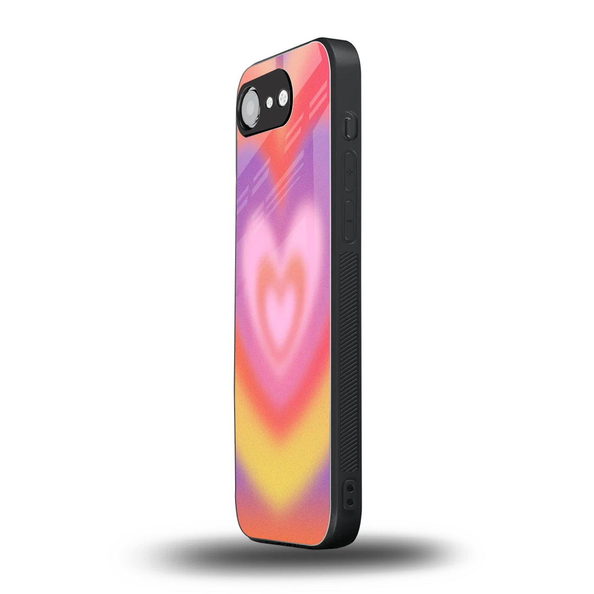 Y2K Rainbow Hearts iphone 16e mobile cover | shockproof glass phone case