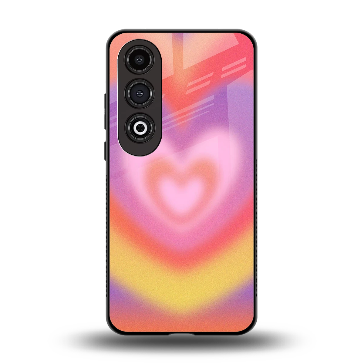 Y2K Rainbow Hearts back phone cover | glass case for oneplus nord ce 4