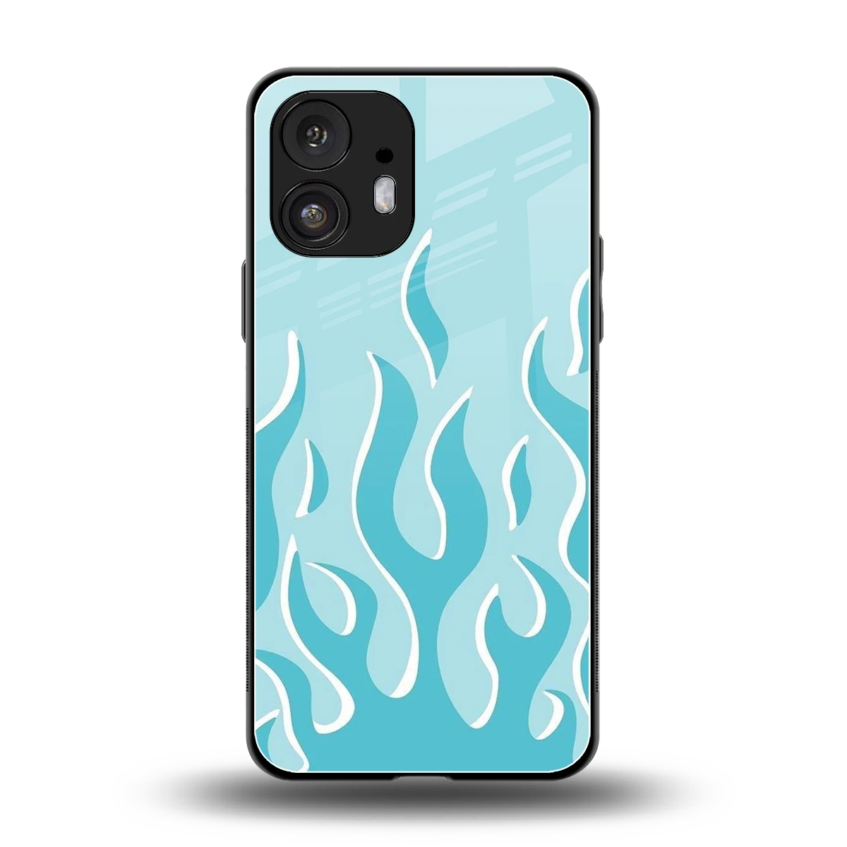 Y2K Retro Blue Flames back phone cover | glass case for nothing phone 2