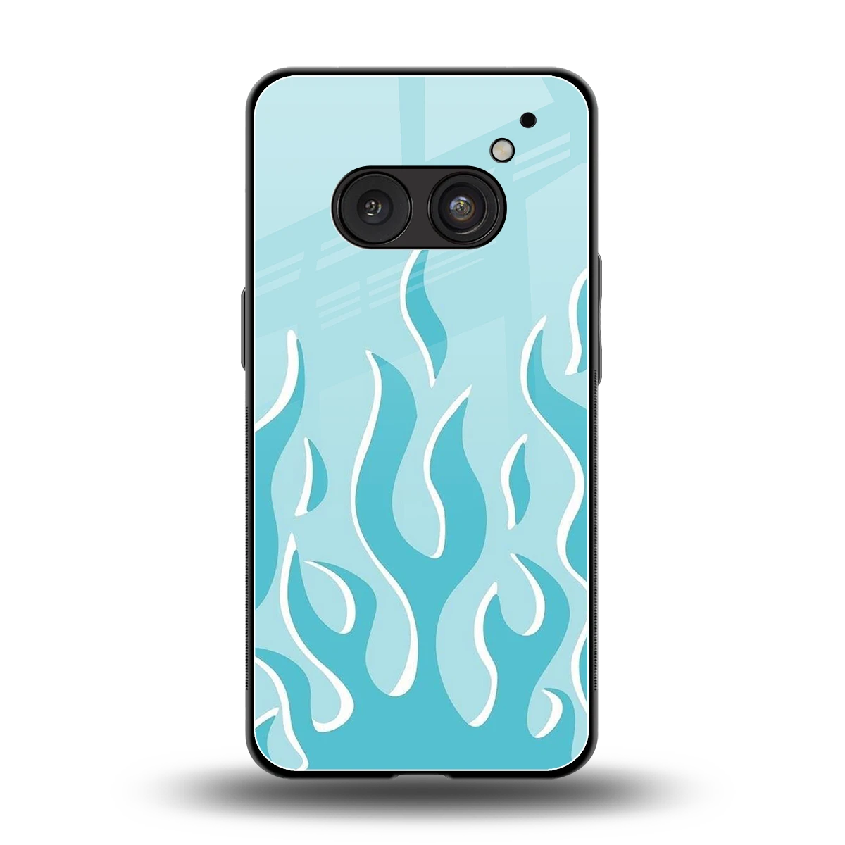 Y2K Retro Blue Flames back phone cover | glass case for nothing phone 2a
