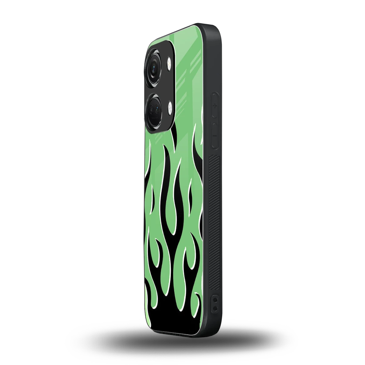 Y2K Retro Green Flames oneplus nord 3 mobile cover | shockproof glass phone case