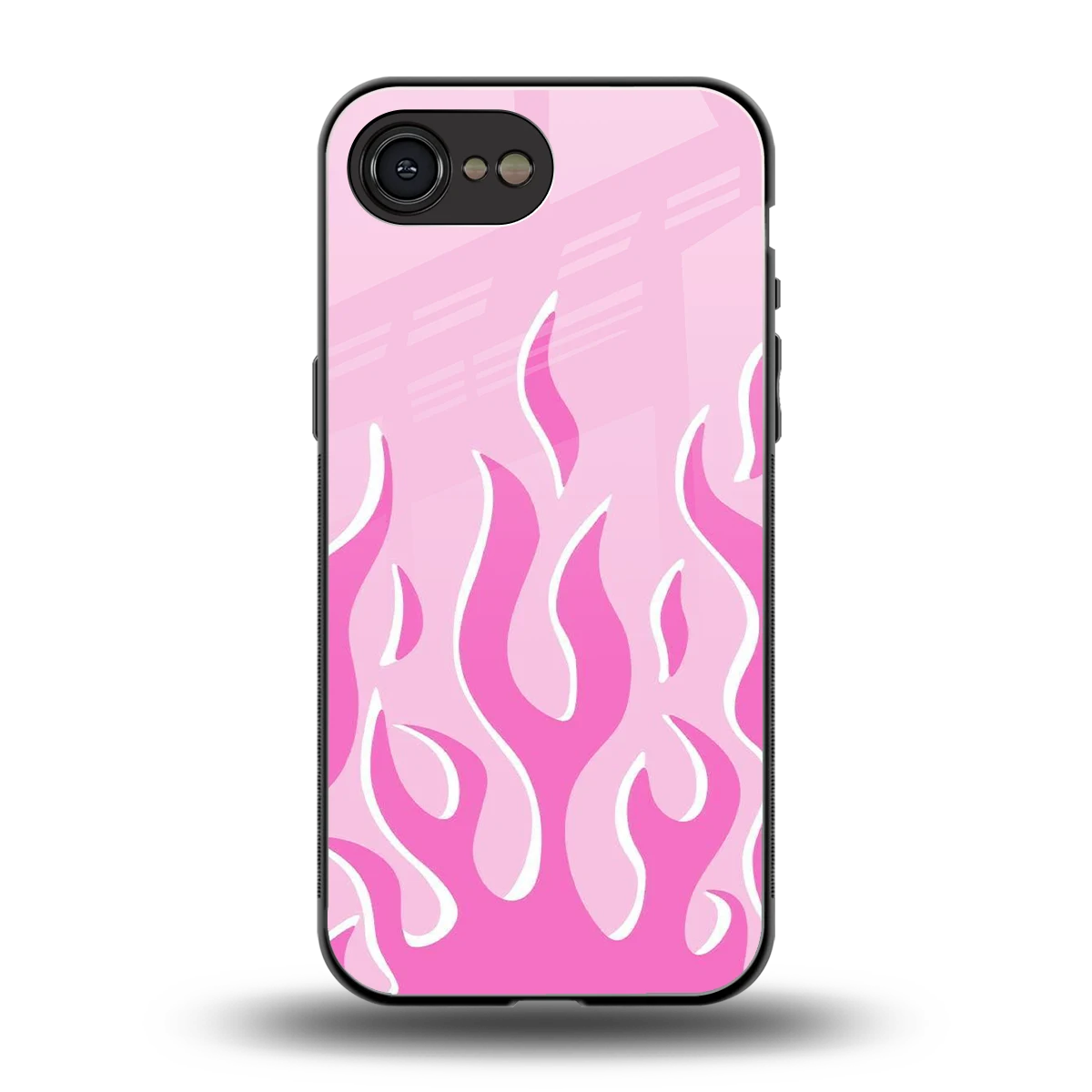 Y2K Retro Pink Flames back phone cover | glass case for iphone 16e
