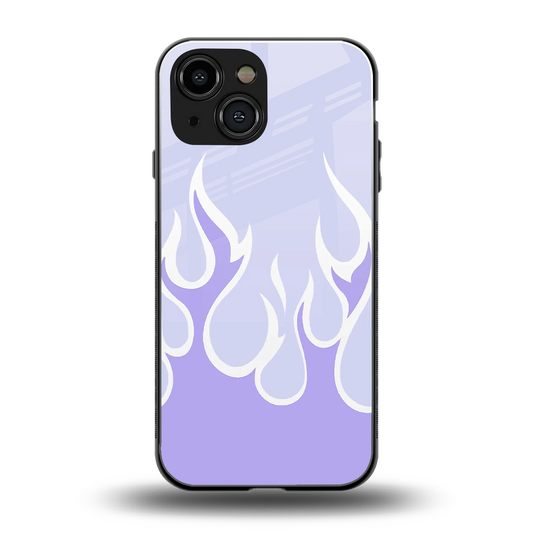 Y2K Retro Purple Flames back phone cover | glass case for iphone 13 mini