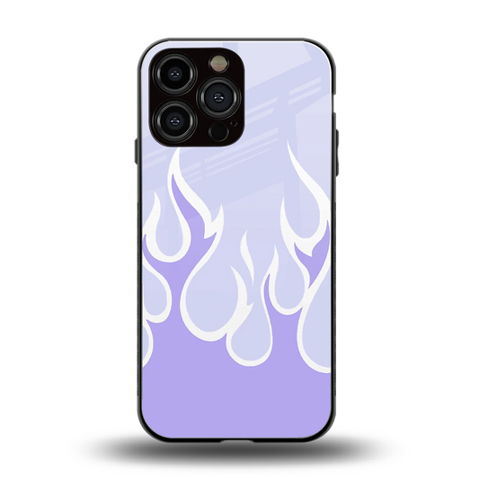 Y2K Retro Purple Flames back phone cover | glass case for iphone 14 pro max