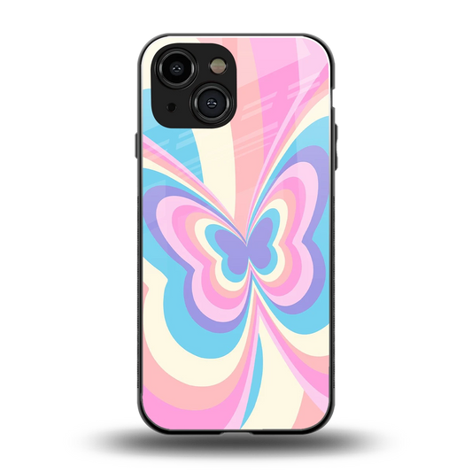 Y2K Vibrant Butterfly back phone cover | glass case for iphone 13 mini
