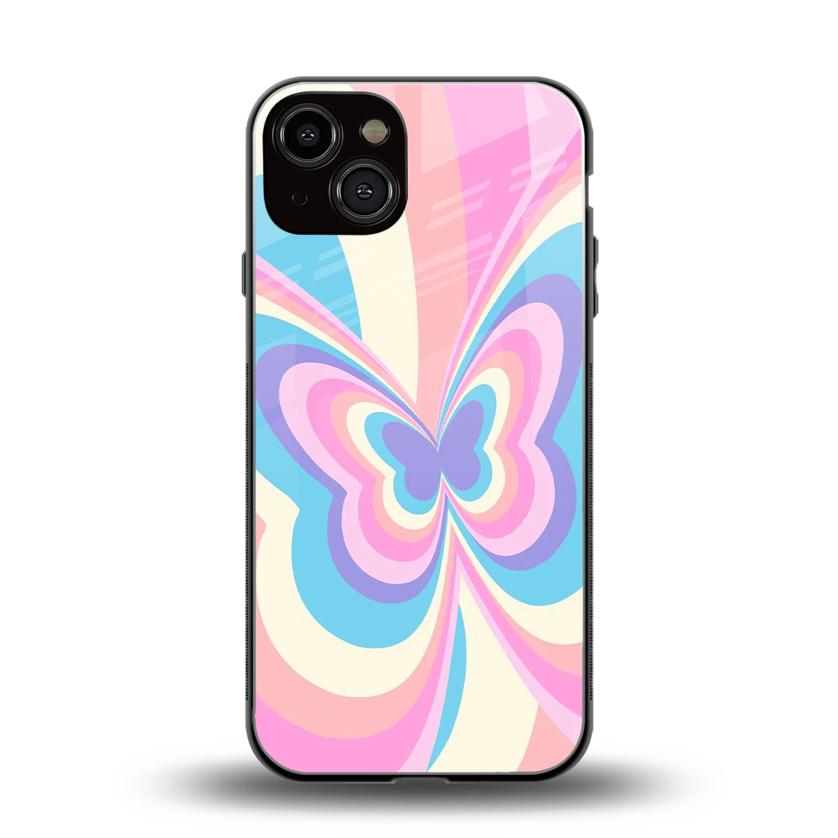 Y2K Vibrant Butterfly back phone cover | glass case for iphone 13