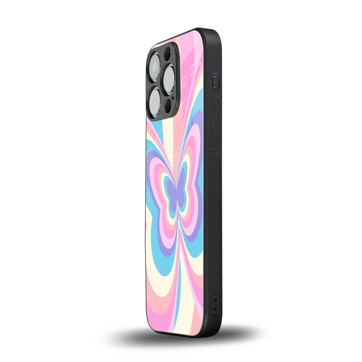 Y2K Vibrant Butterfly iphone 16 pro mobile cover | shockproof glass phone case