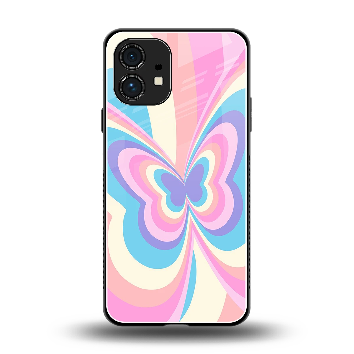 Y2K Vibrant Butterfly back phone cover | glass case for nothing phone 1