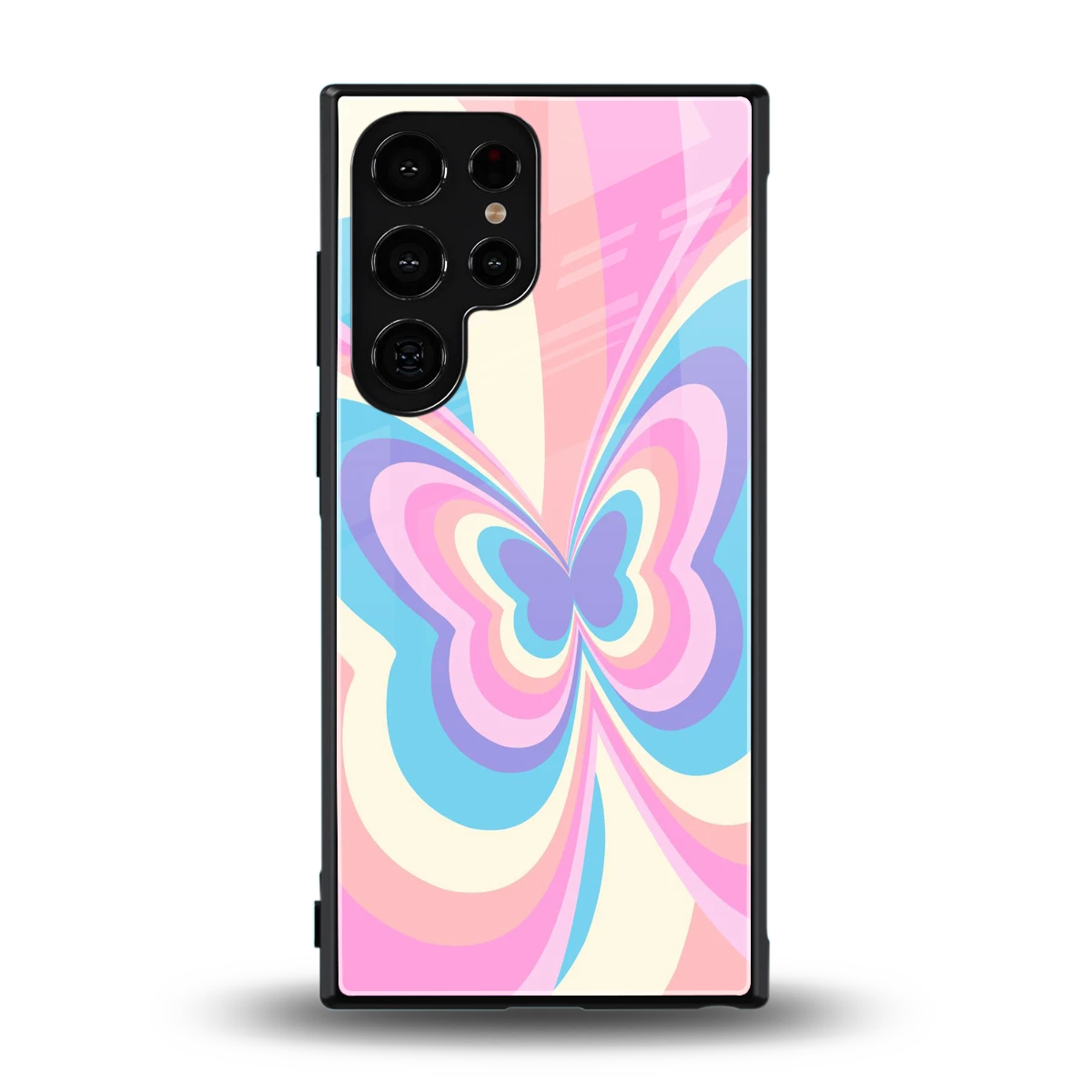 Y2K Vibrant Butterfly back phone cover | glass case for samsung galaxy s24 ultra