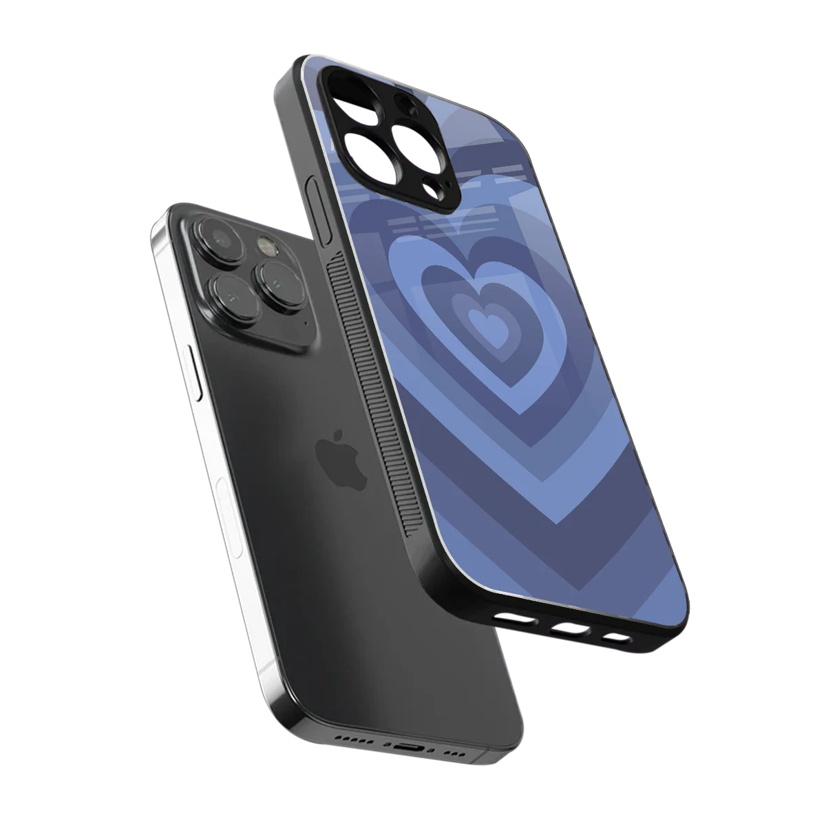 Y2K Yankees Blue Hearts sleek iphone 16 pro max cover with tempered glass back and TPU edges