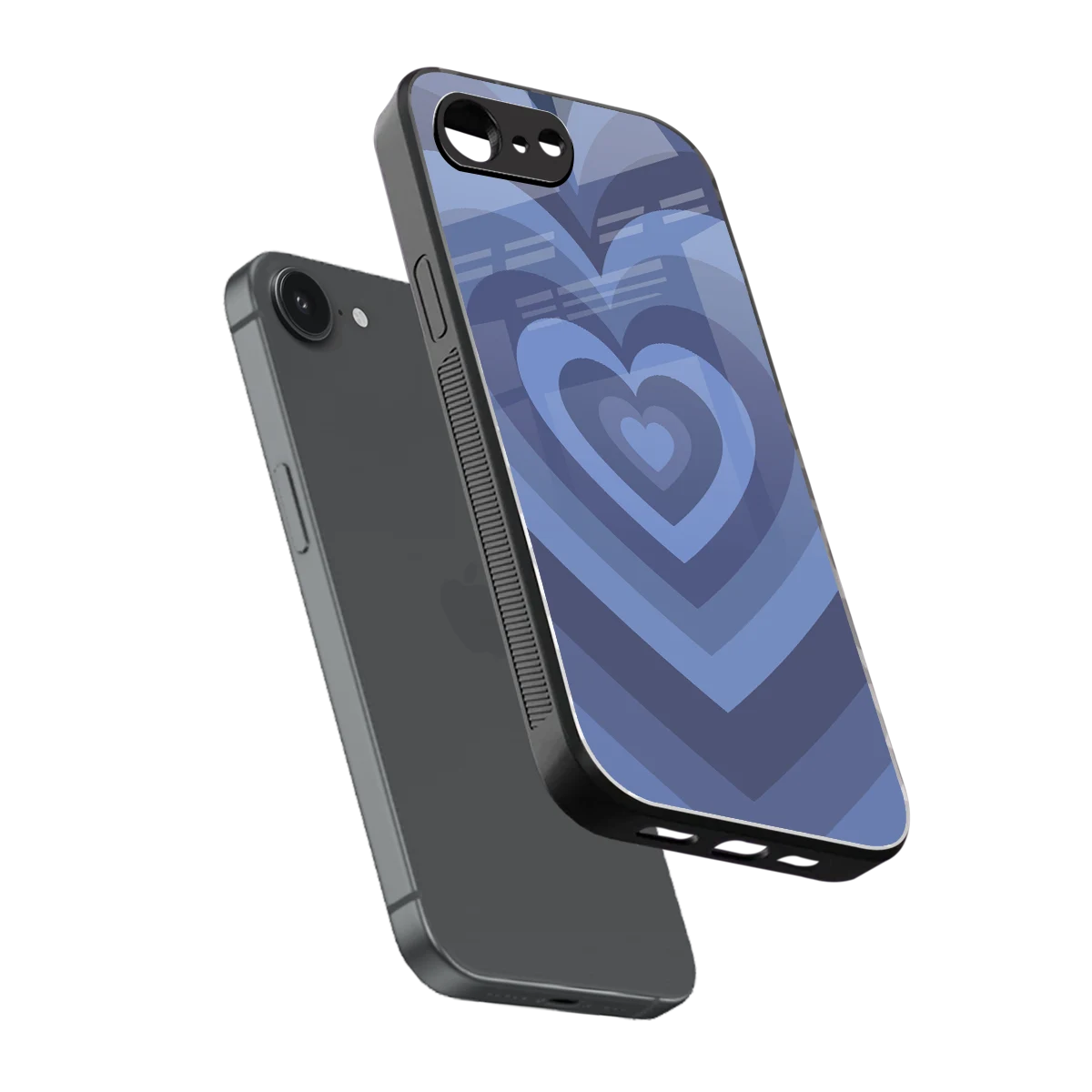Y2K Yankees Blue Hearts sleek iphone 16e cover with tempered glass back and TPU edges