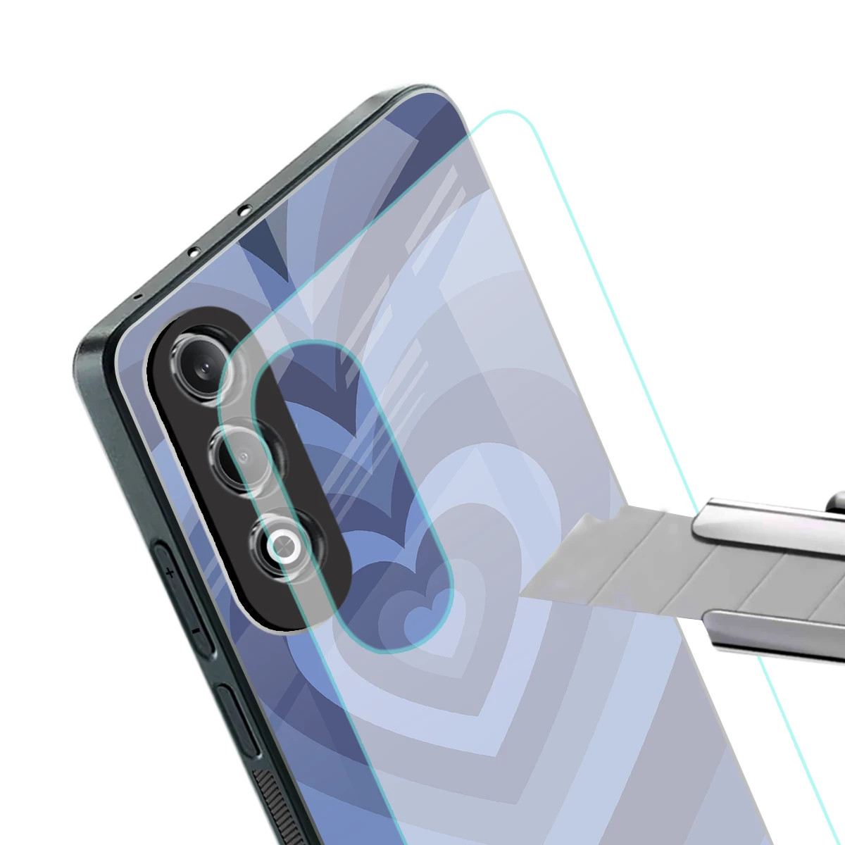 Y2K Yankees Blue Hearts stylish phone case for oneplus nord ce 4 | glossy glass and slim fit
