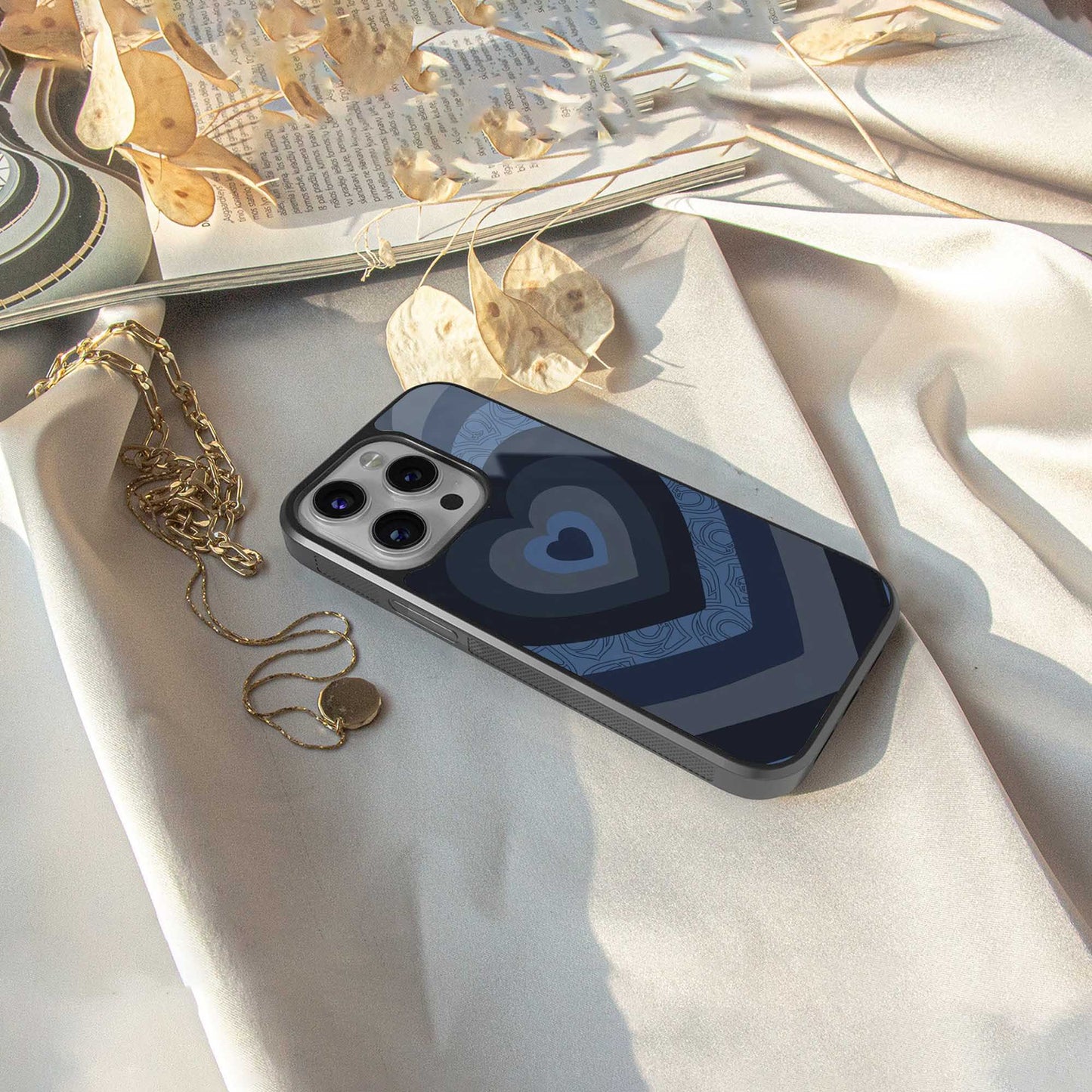 Y2K Frosted Berry Hearts TPU glass hybrid case for iPhone 16 | premium mobile back cover