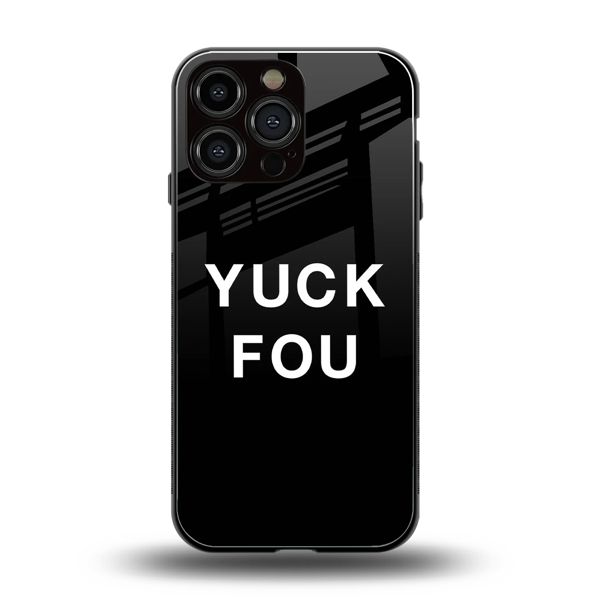 Yuck Fou back phone cover | glass case for iphone 16 pro max
