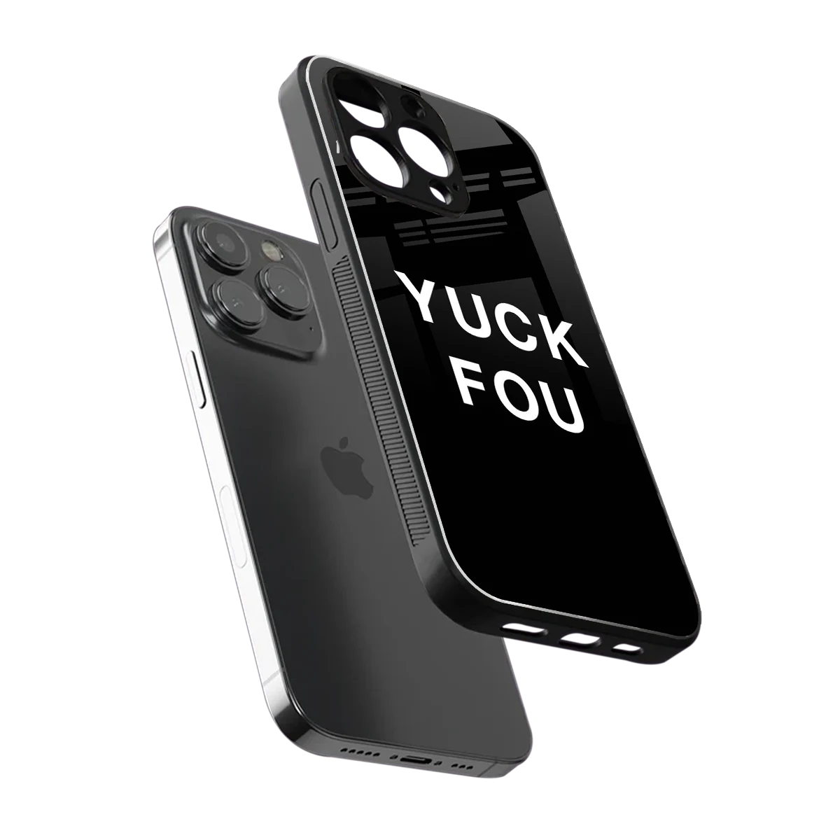 Yuck Fou sleek iphone 16 pro max cover with tempered glass back and TPU edges