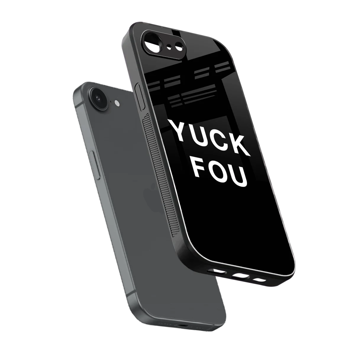Yuck Fou sleek iphone 16e cover with tempered glass back and TPU edges