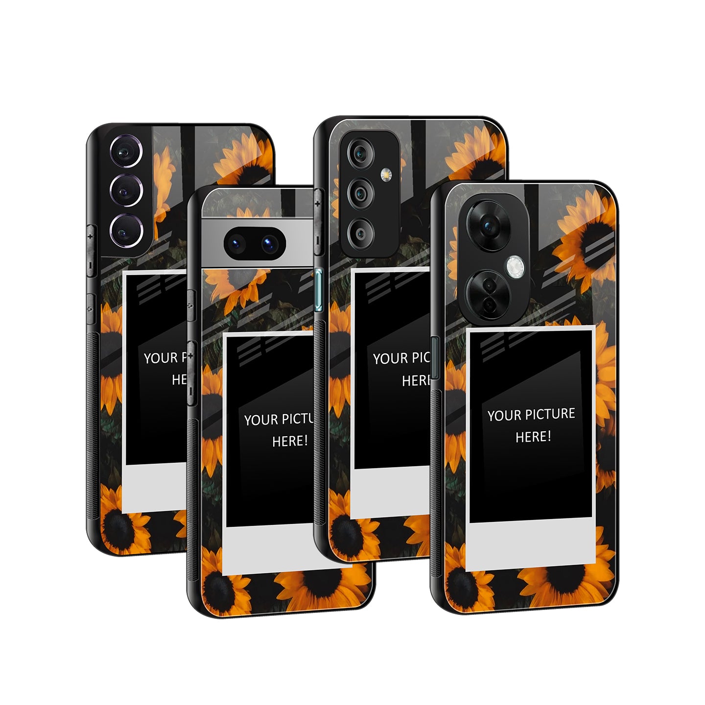 Golden Petals Polaroid Phone Cover | Glass Case