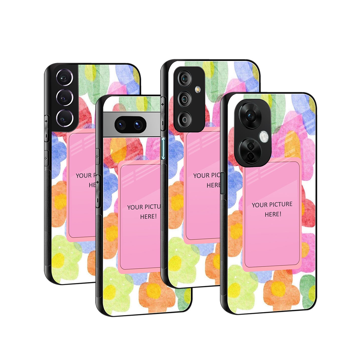 Happy Florals Personalised Phone Cover | Glass Case