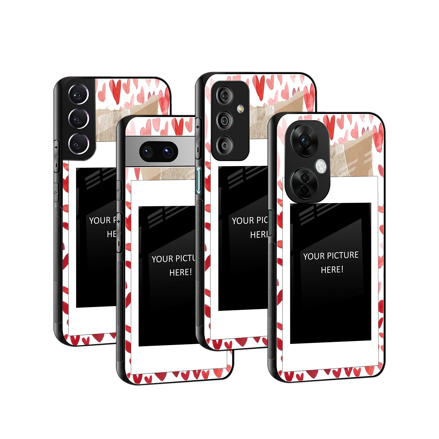 Paper Hearts Polaroid Phone Cover | Glass Case