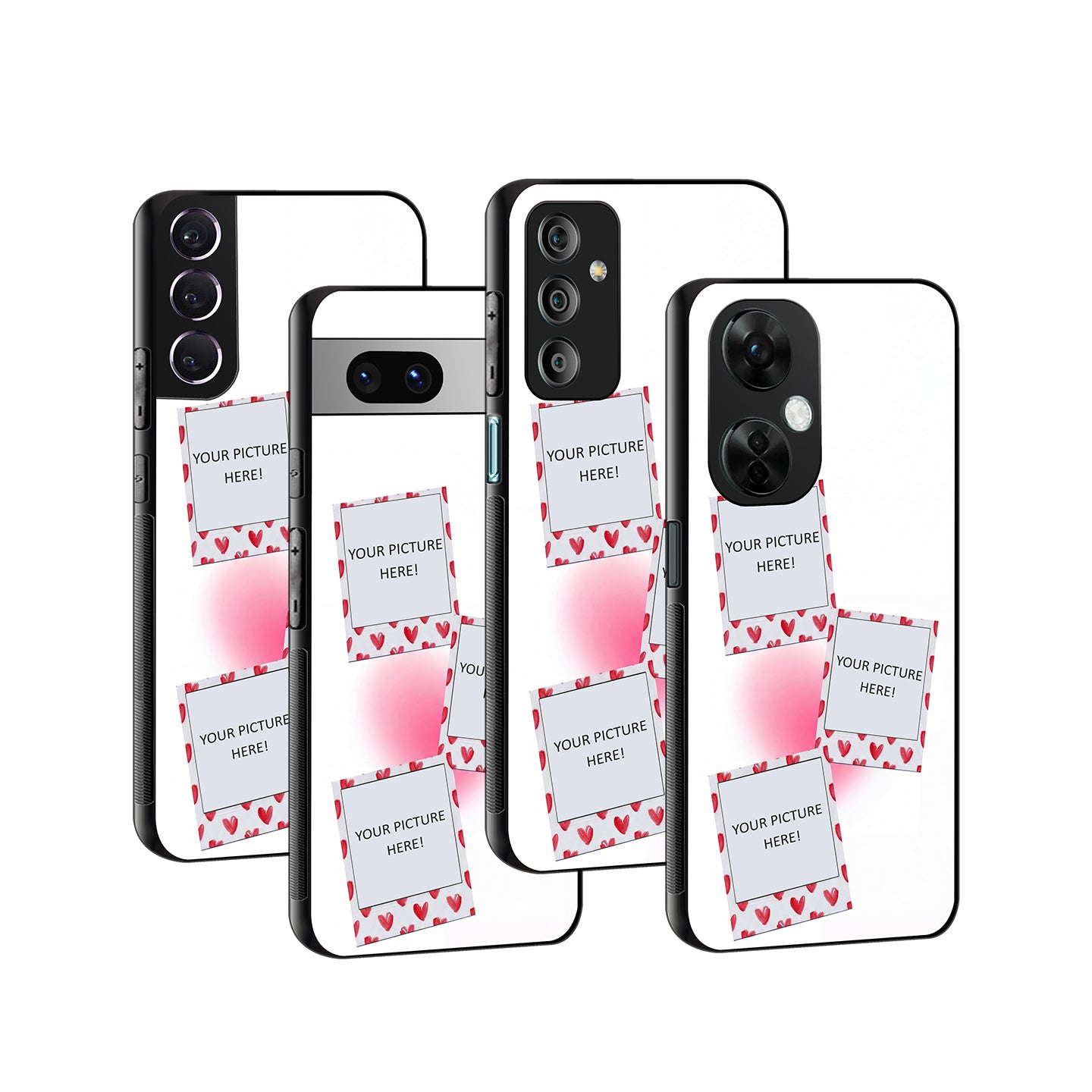 Heartprint Collage Polaroid Phone Cover | Glass Case