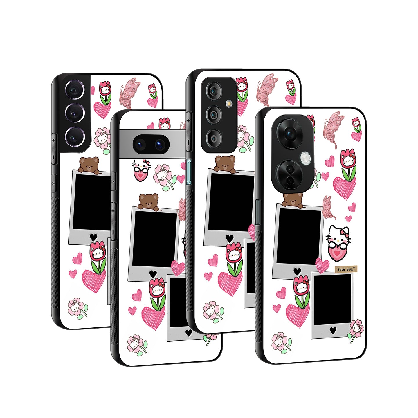Kitty Love Polaroid Phone Cover | Glass Case