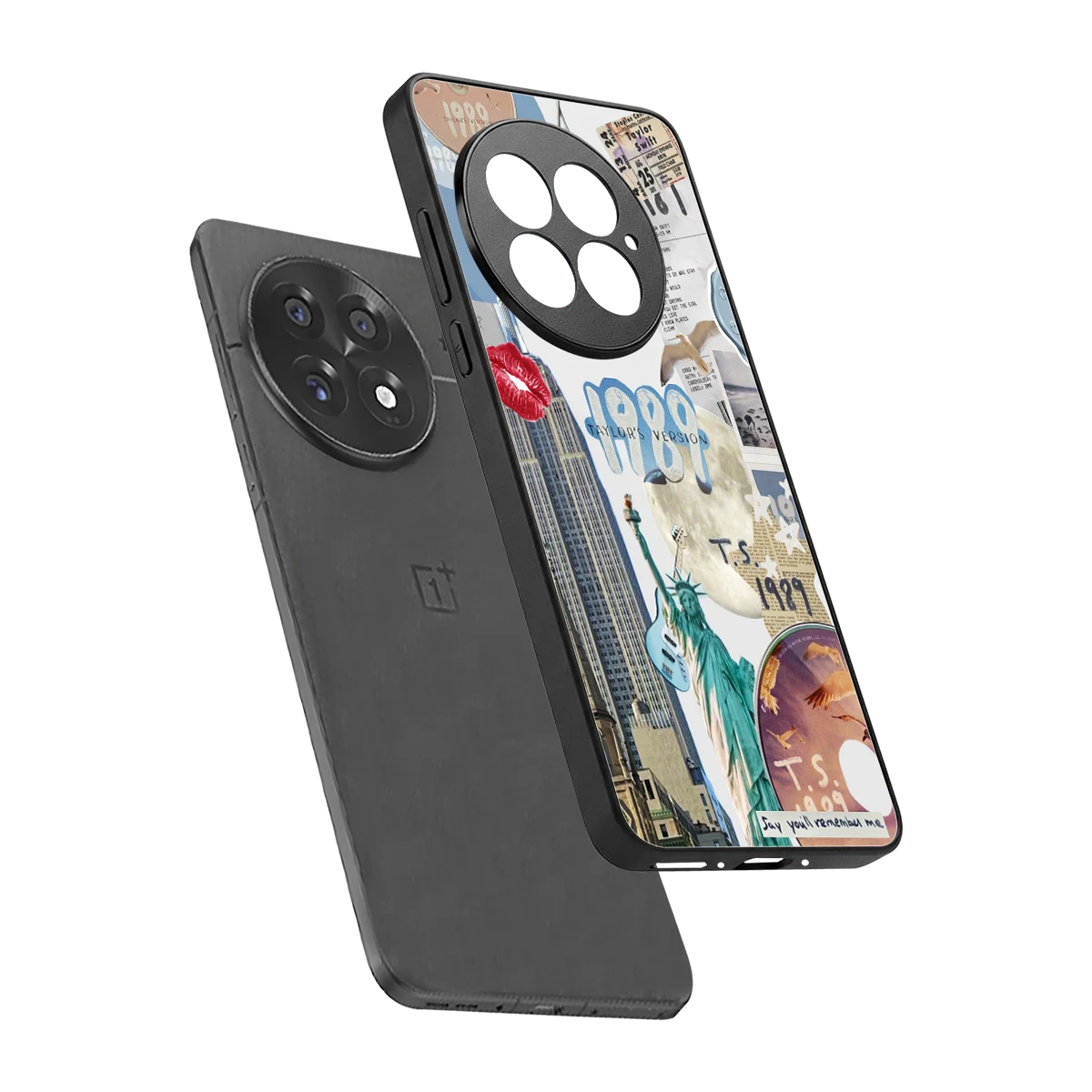 1989 Swift Era sleek oneplus 13 cover with tempered glass back and TPU edges