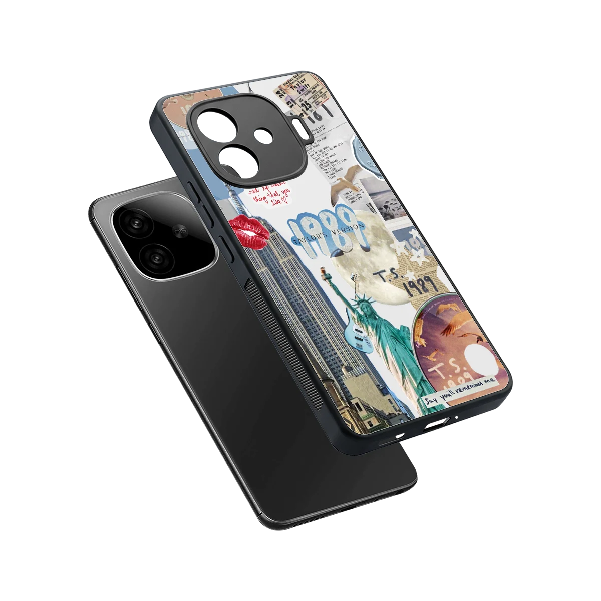 1989 Swift Era sleek iqoo neo 10r 5g cover with tempered glass back and TPU edges