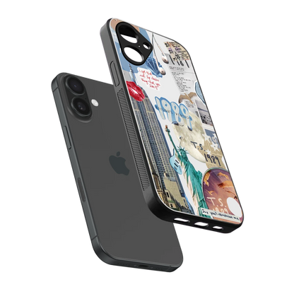 1989 Swift Era sleek iPhone 16 cover with tempered glass back and TPU edges