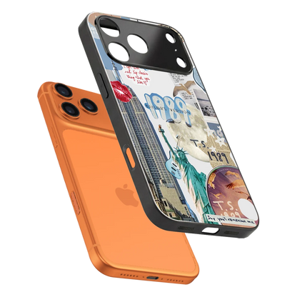 1989 Swift Era sleek iphone 17 pro cover with tempered glass back and TPU edges