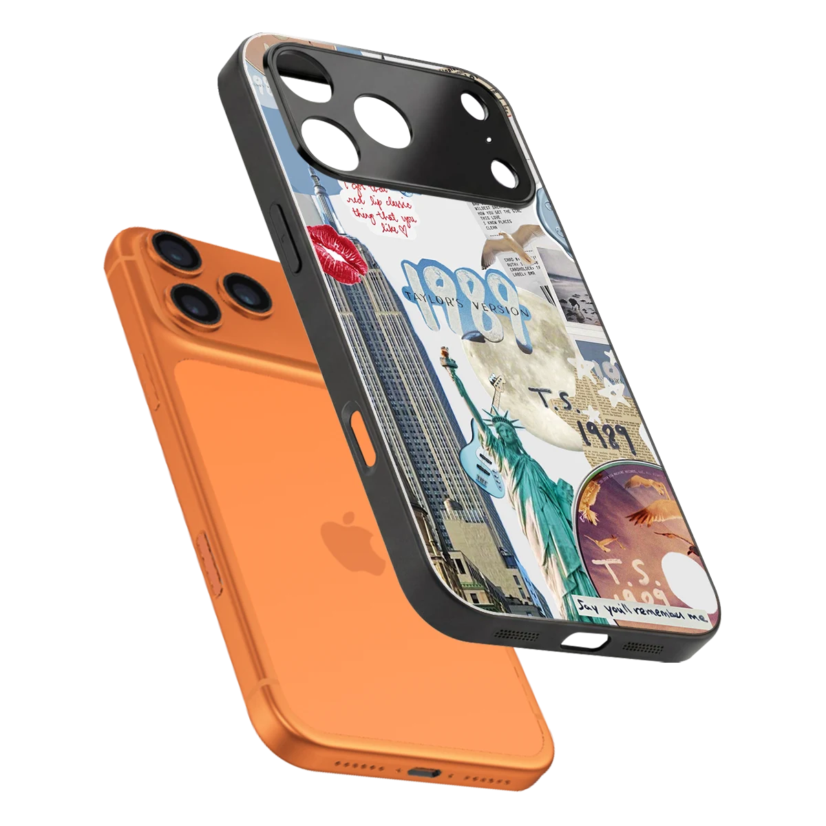 1989 Swift Era sleek iphone 17 pro max cover with tempered glass back and TPU edges