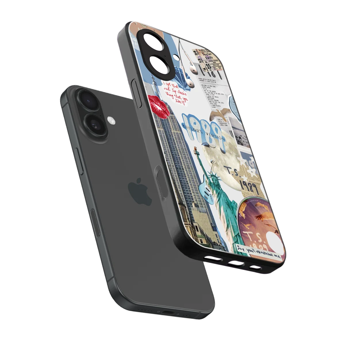 1989 Swift Era sleek iphone 17 cover with tempered glass back and TPU edges