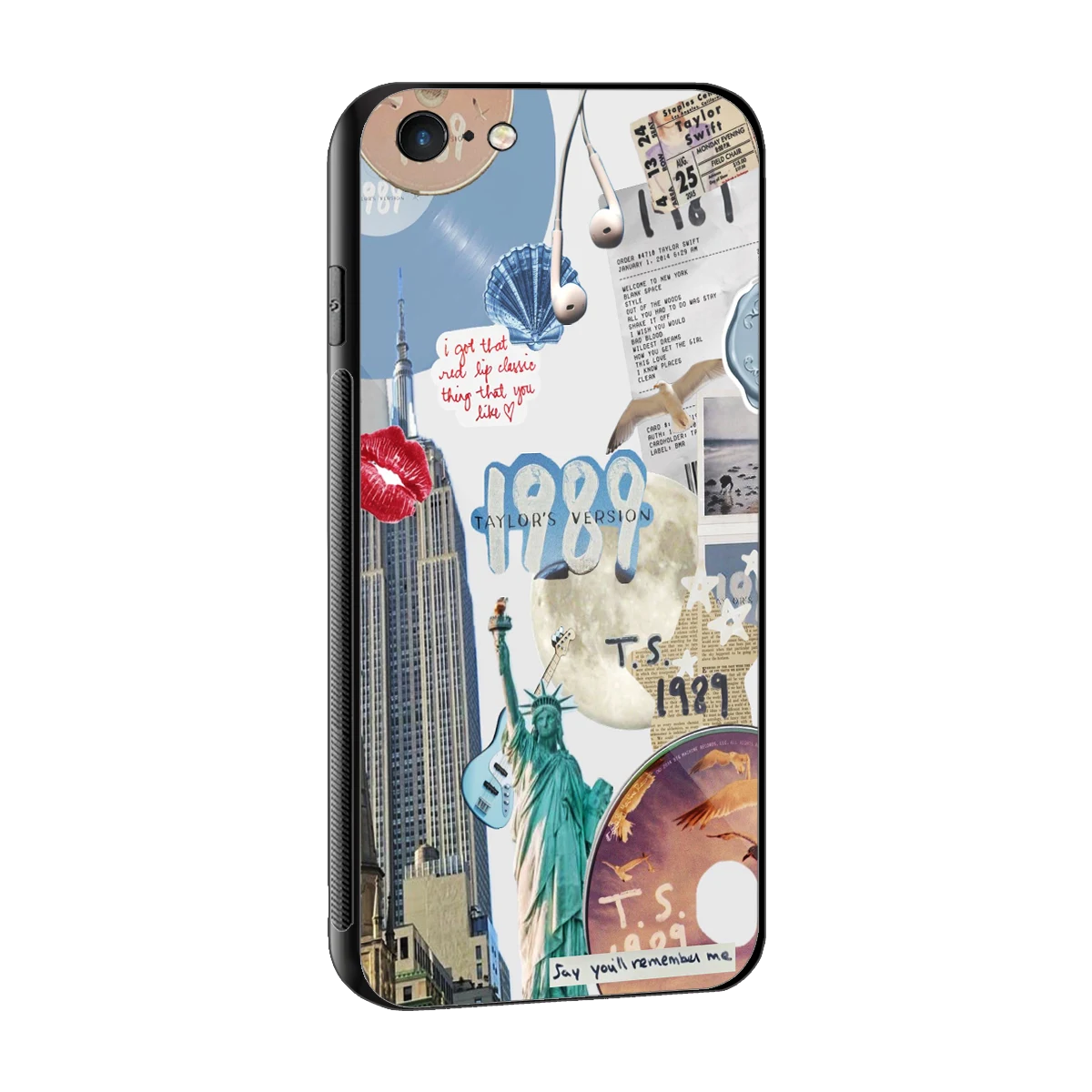 1989 Swift Era sleek iphone 6s plus cover with tempered glass back and TPU edges