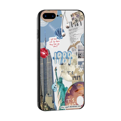 1989 Swift Era sleek iphone 8 plus cover with tempered glass back and TPU edges