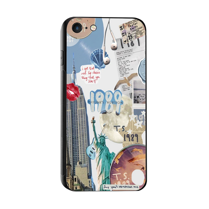 1989 Swift Era sleek iphone se 2020 cover with tempered glass back and TPU edges