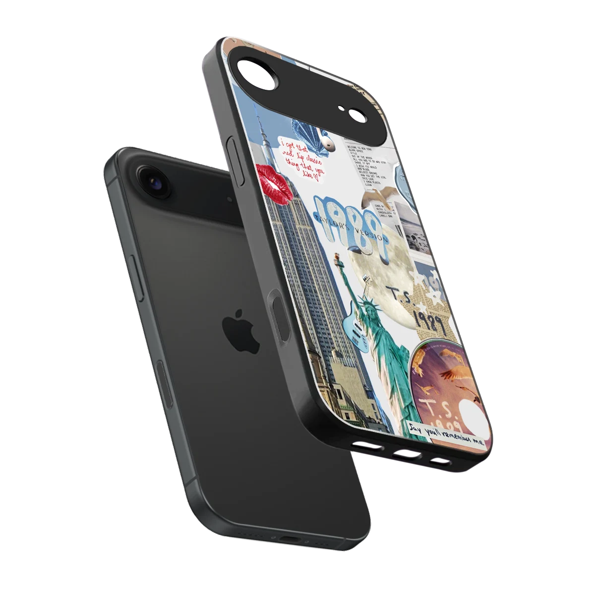 1989 Swift Era sleek iphone air cover with tempered glass back and TPU edges