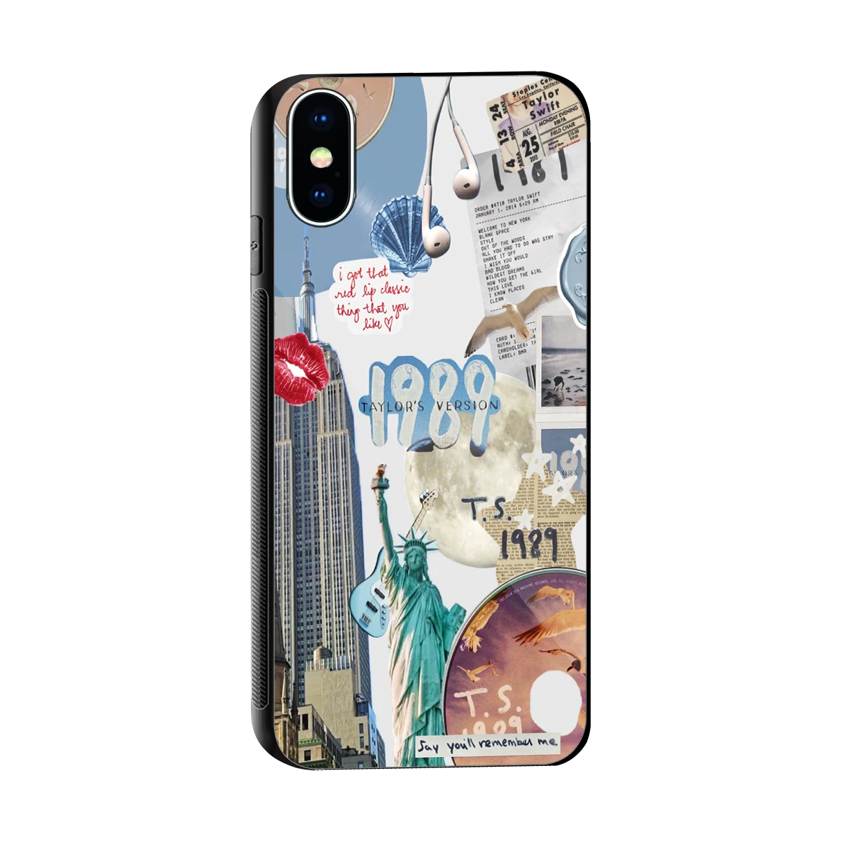 1989 Swift Era sleek iphone x cover with tempered glass back and TPU edges