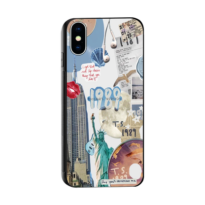 1989 Swift Era sleek iphone x cover with tempered glass back and TPU edges