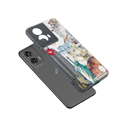 1989 Swift Era sleek motorola edge 50 fusion cover with tempered glass back and TPU edges