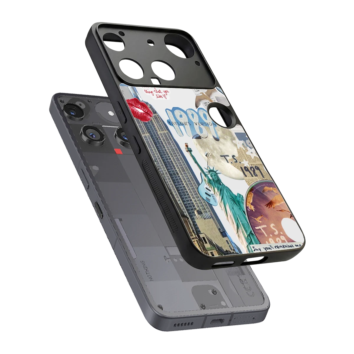 1989 Swift Era sleek nothing phone 3 cover with tempered glass back and TPU edges