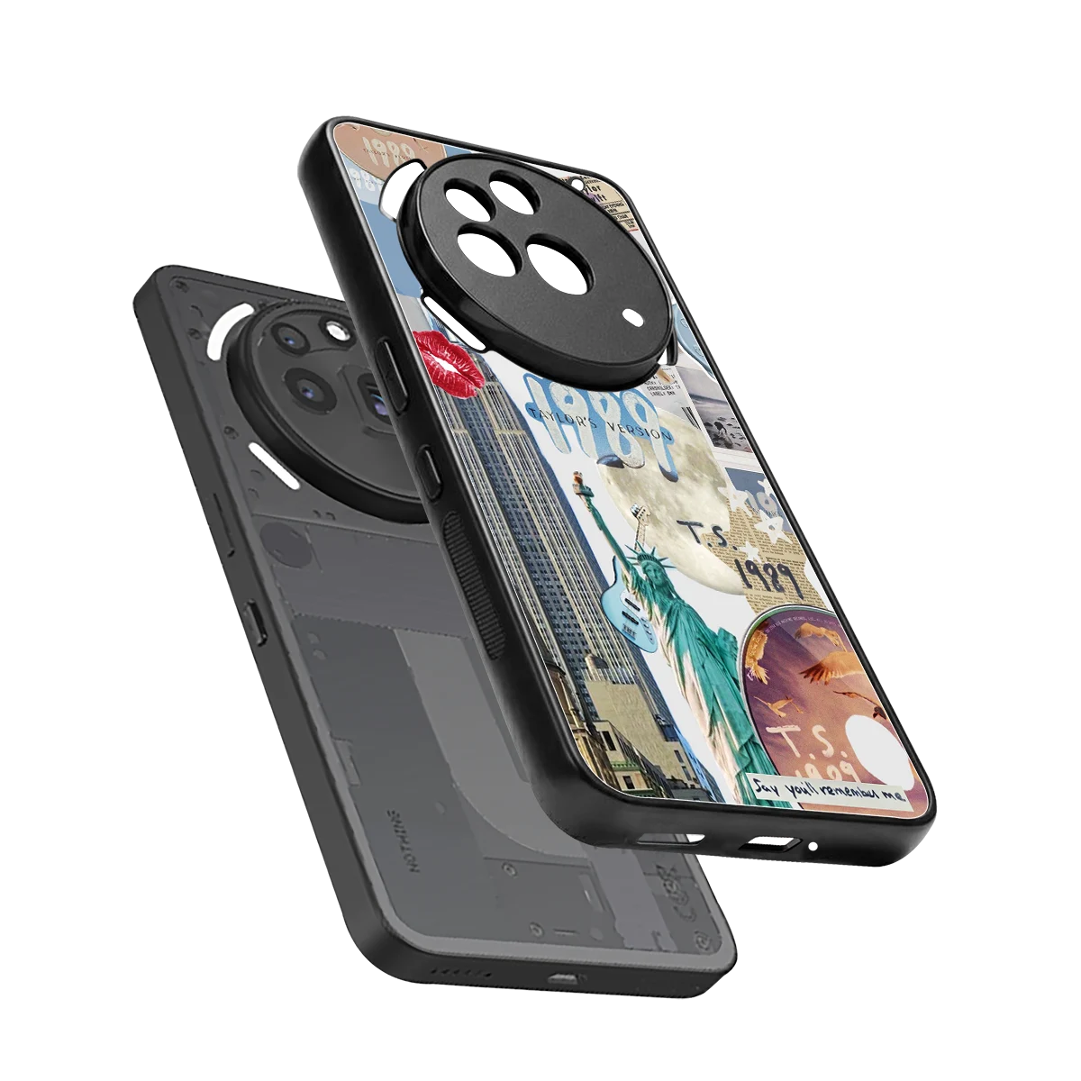 1989 Swift Era sleek nothing phone 3a pro cover with tempered glass back and TPU edges