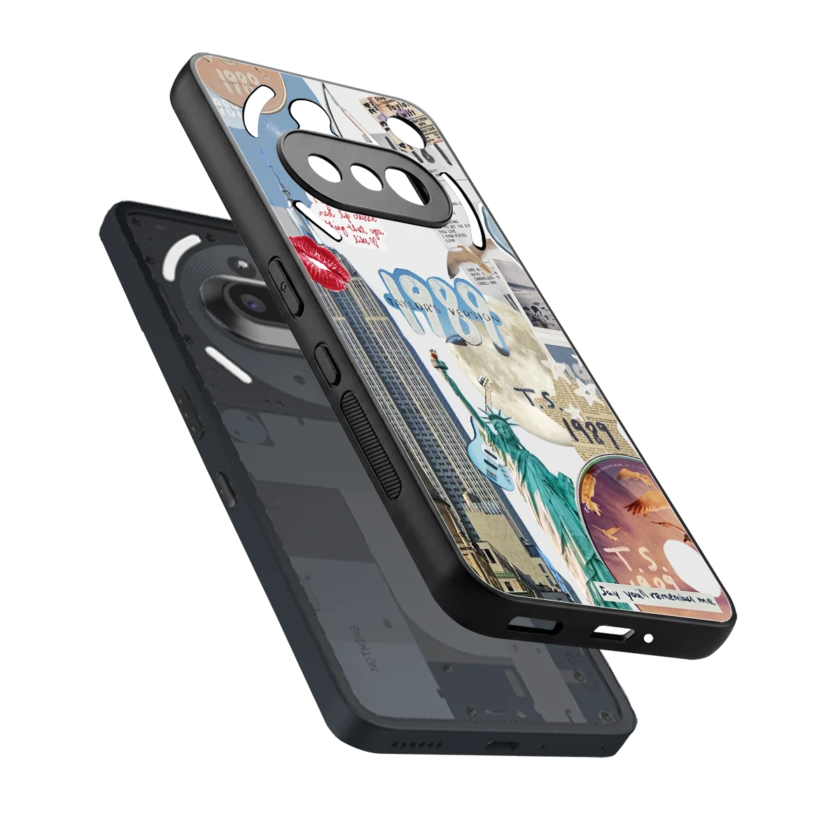 1989 Swift Era sleek nothing phone 3a cover with tempered glass back and TPU edges