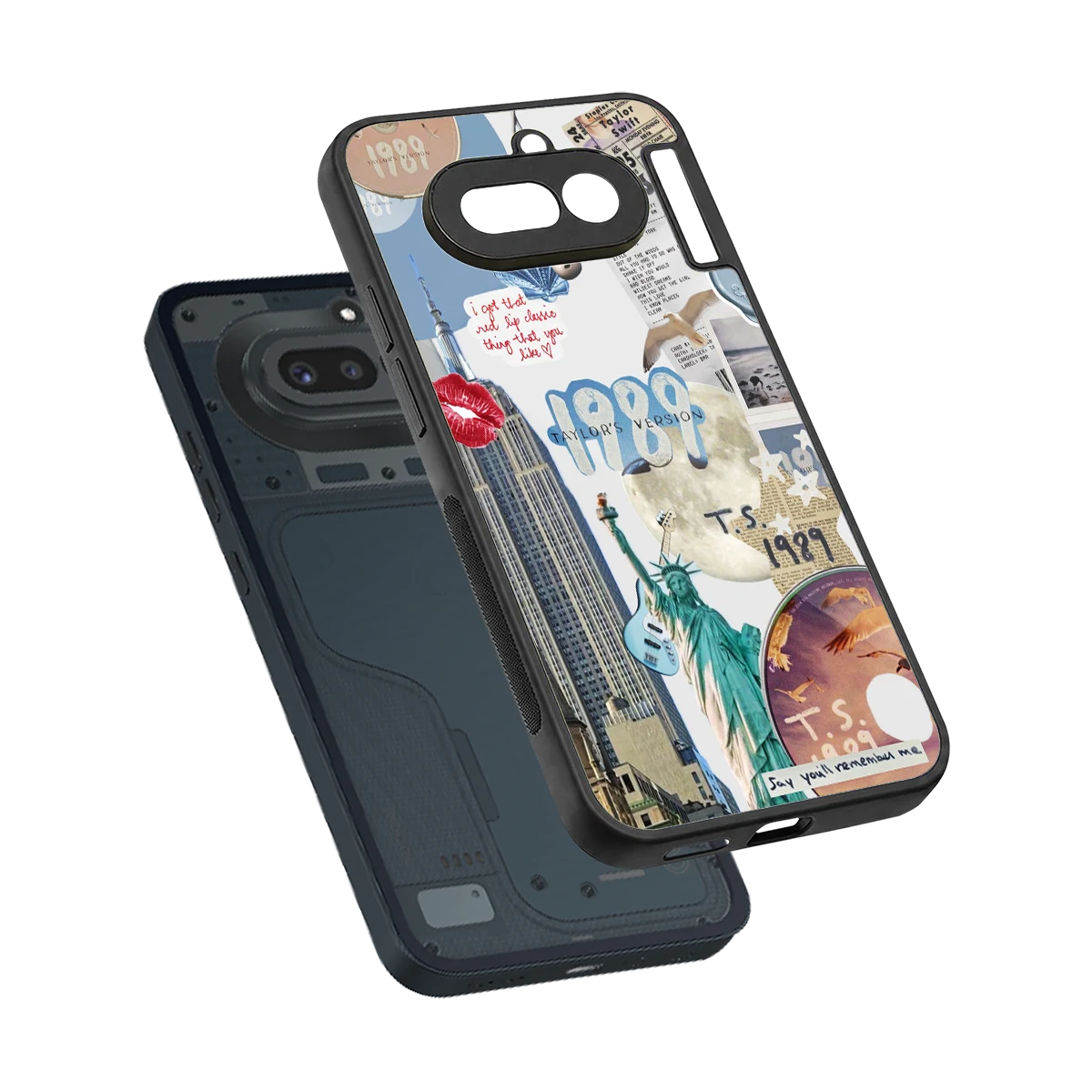 1989 Swift Era sleek nothing phone 4a cover with tempered glass back and TPU edges