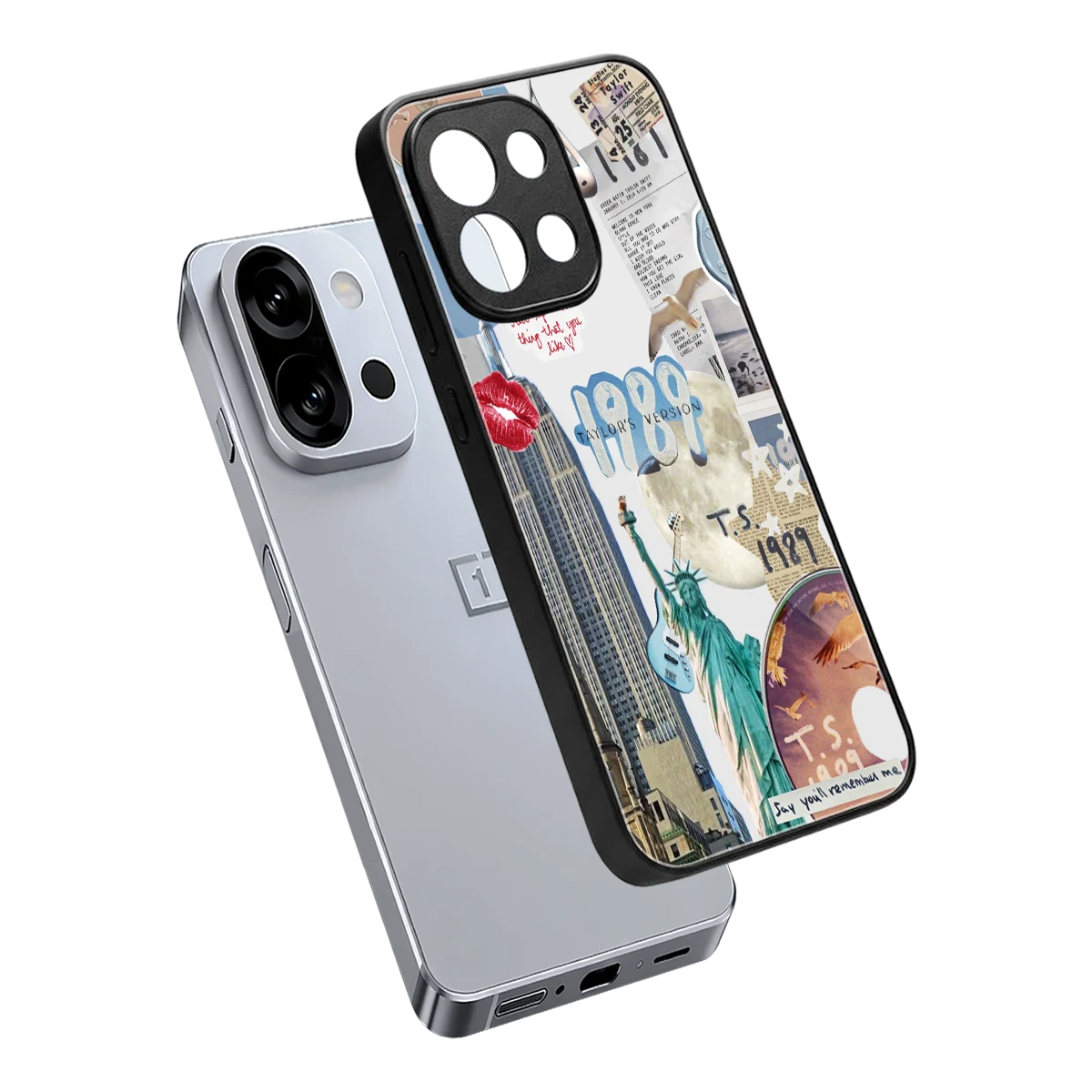 1989 Swift Era sleek oneplus 13s cover with tempered glass back and TPU edges