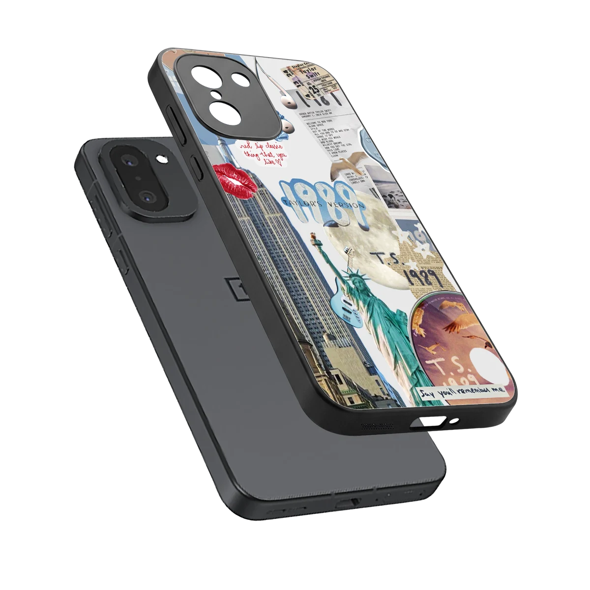 1989 Swift Era sleek oneplus 15r cover with tempered glass back and TPU edges