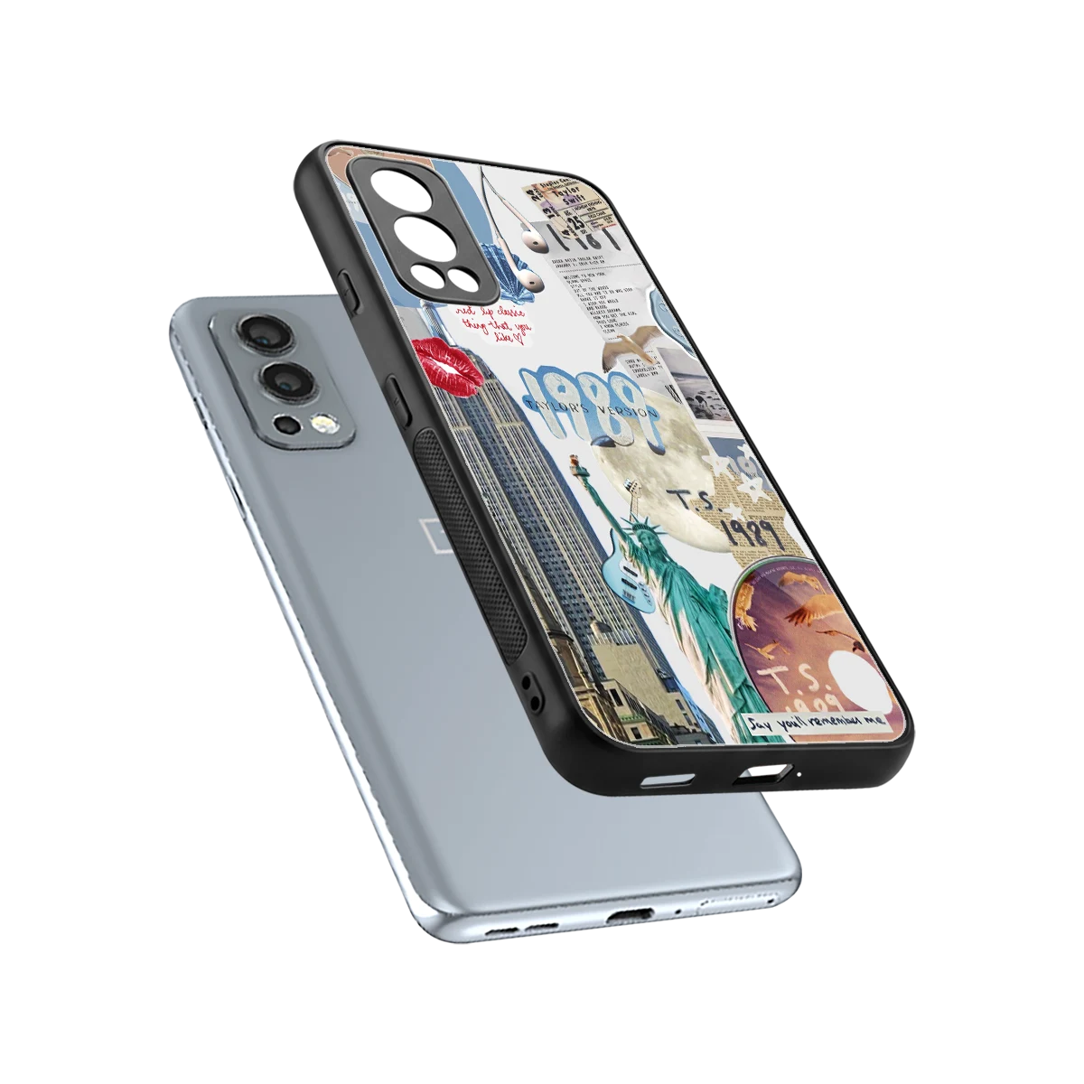 1989 Swift Era sleek oneplus nord 2 cover with tempered glass back and TPU edges