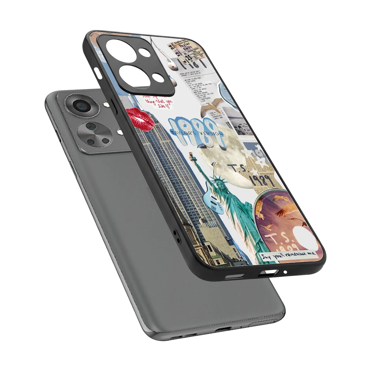 1989 Swift Era sleek oneplus nord 2t cover with tempered glass back and TPU edges