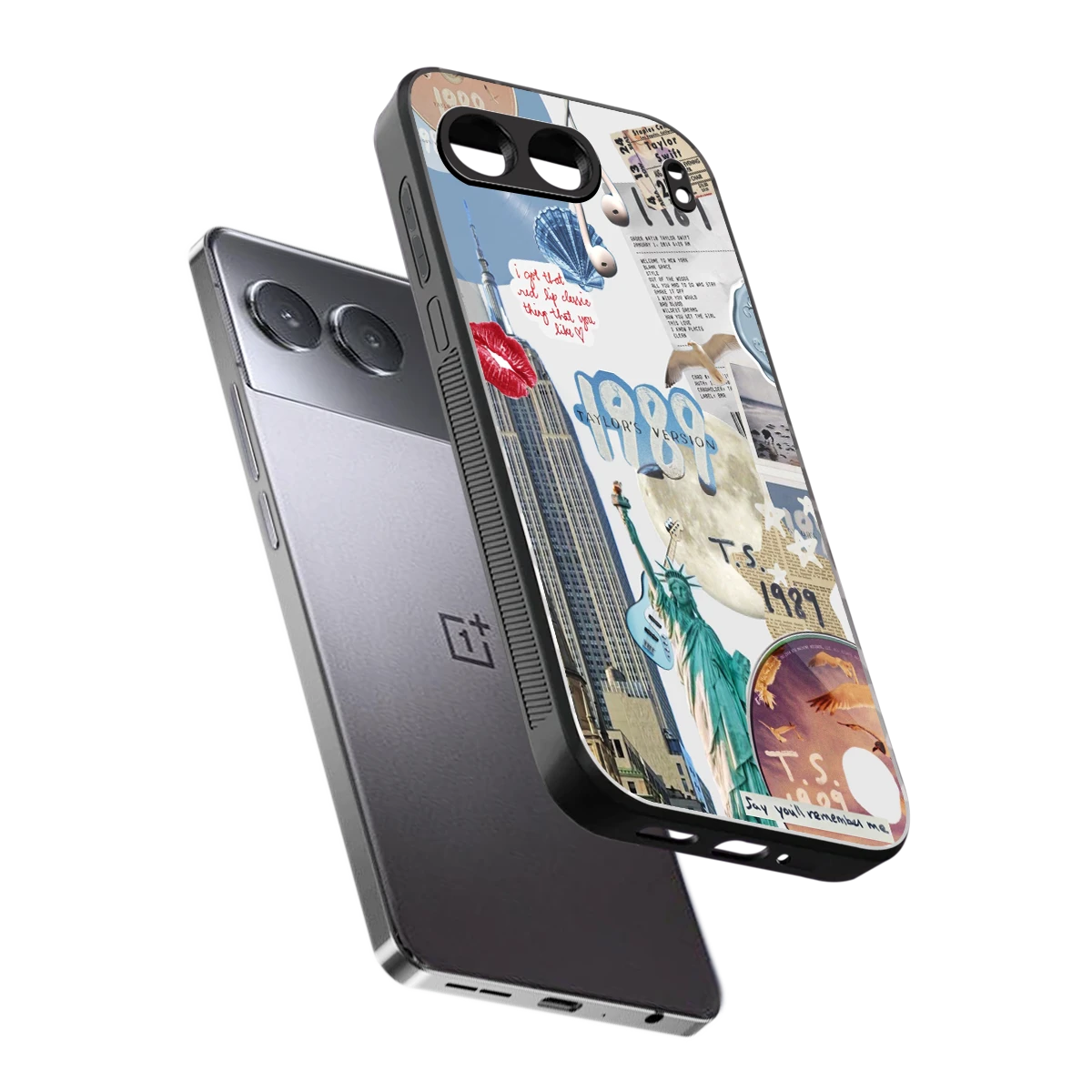 1989 Swift Era sleek oneplus nord 4 cover with tempered glass back and TPU edges