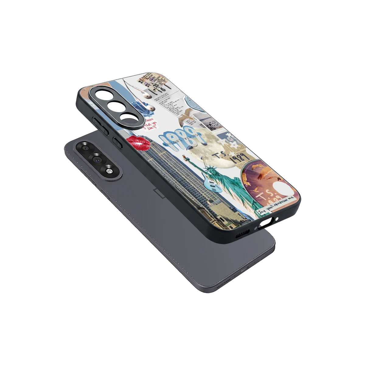1989 Swift Era sleek oneplus nord 5 cover with tempered glass back and TPU edges