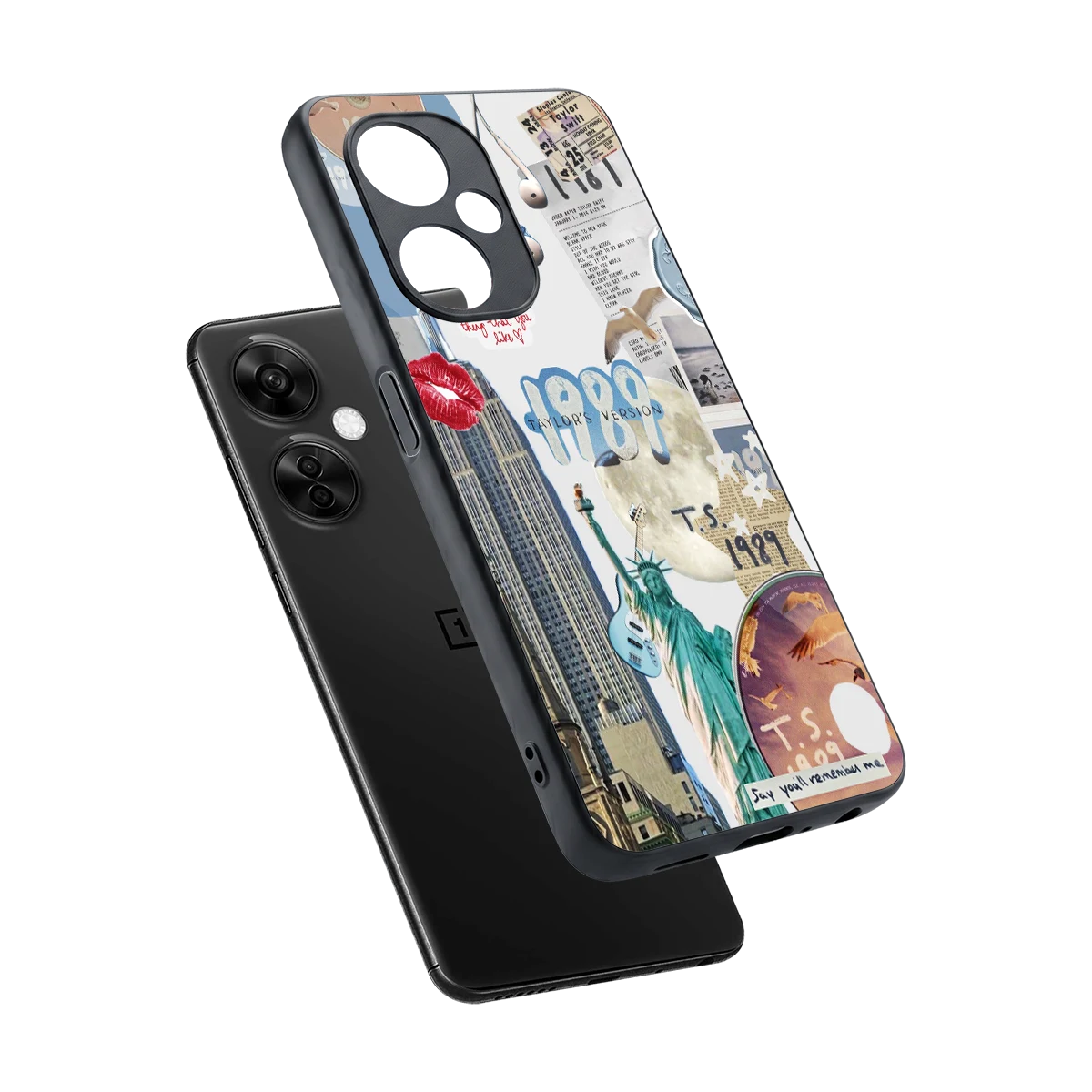 1989 Swift Era sleek oneplus nord ce 3 lite cover with tempered glass back and TPU edges